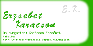erzsebet karacson business card