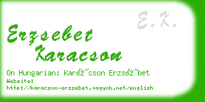 erzsebet karacson business card